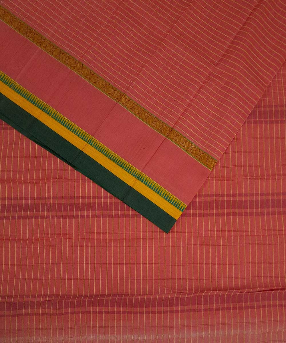 Teal green handwoven narayanpet cotton saree