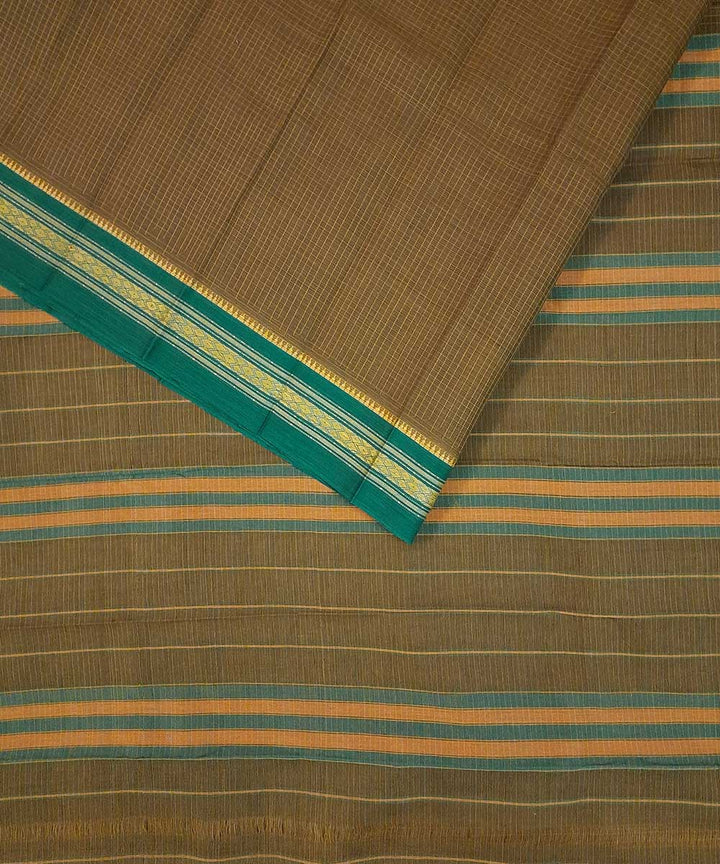 Brown handwoven narayanpet cotton saree