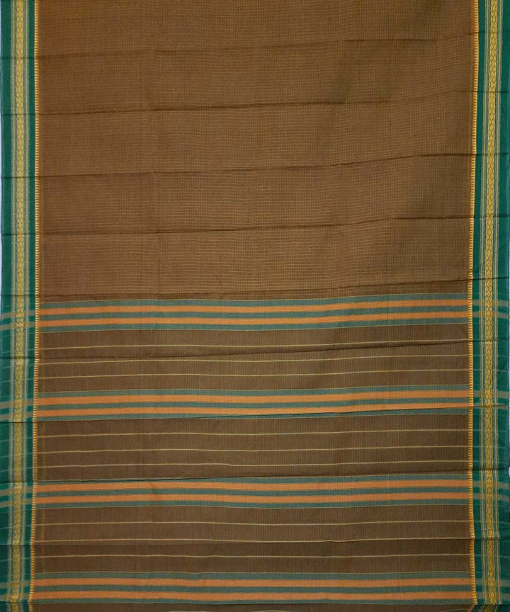 Brown handwoven narayanpet cotton saree