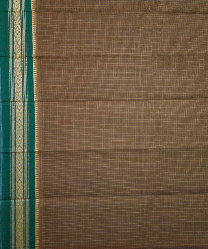 Brown handwoven narayanpet cotton saree