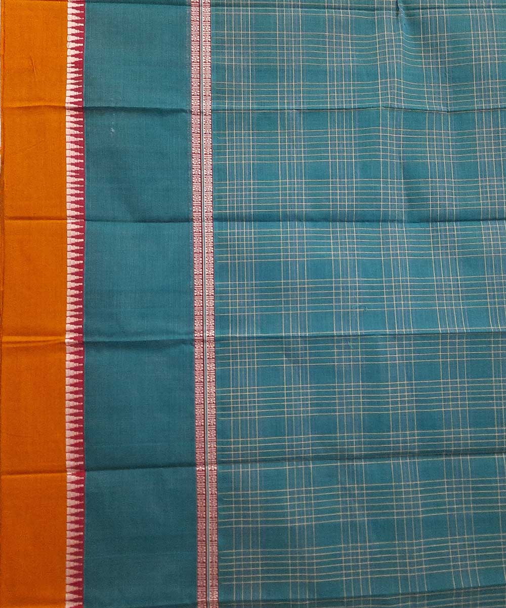 Sky blue handwoven narayanpet cotton saree