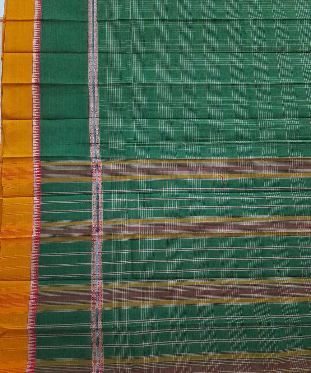 Light green hand loom narayanpet cotton saree