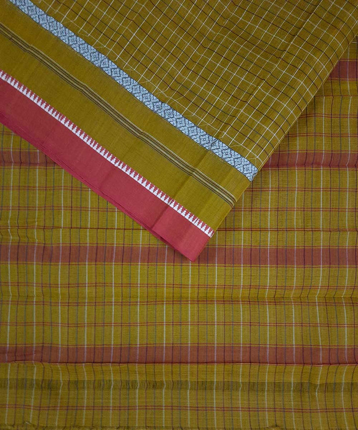 Cyan green handwoven cotton narayanpet saree