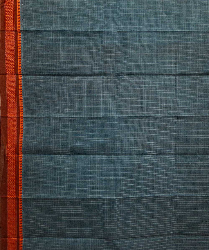 Blue handloom narayanpet cotton saree