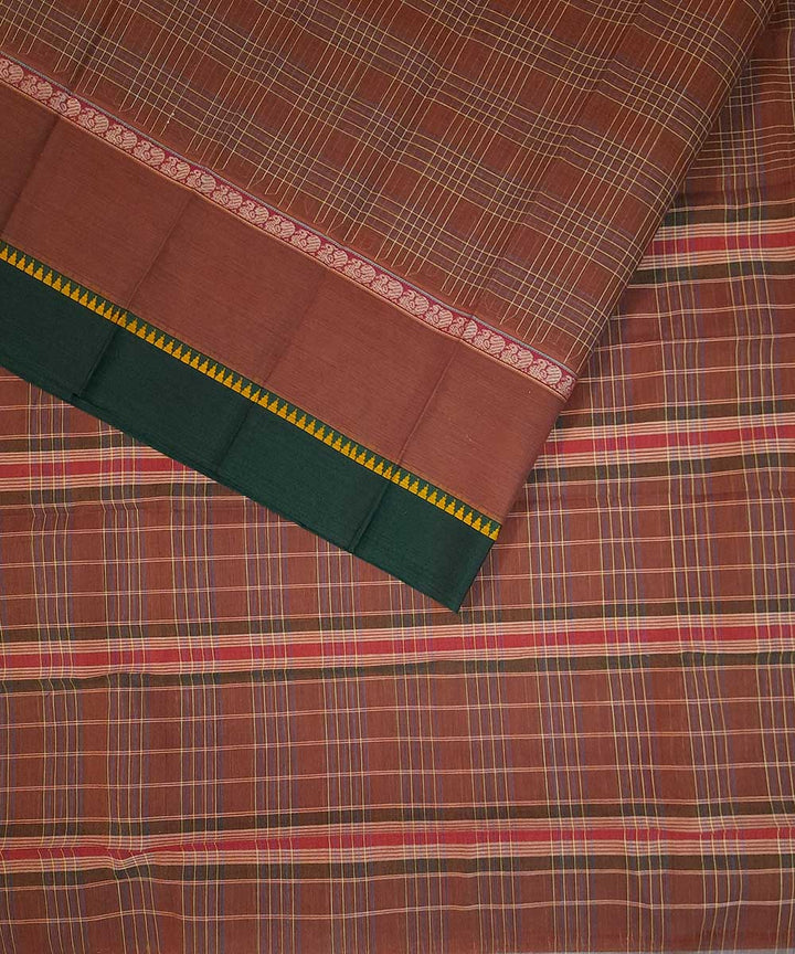 Brown handloom narayanpet cotton saree