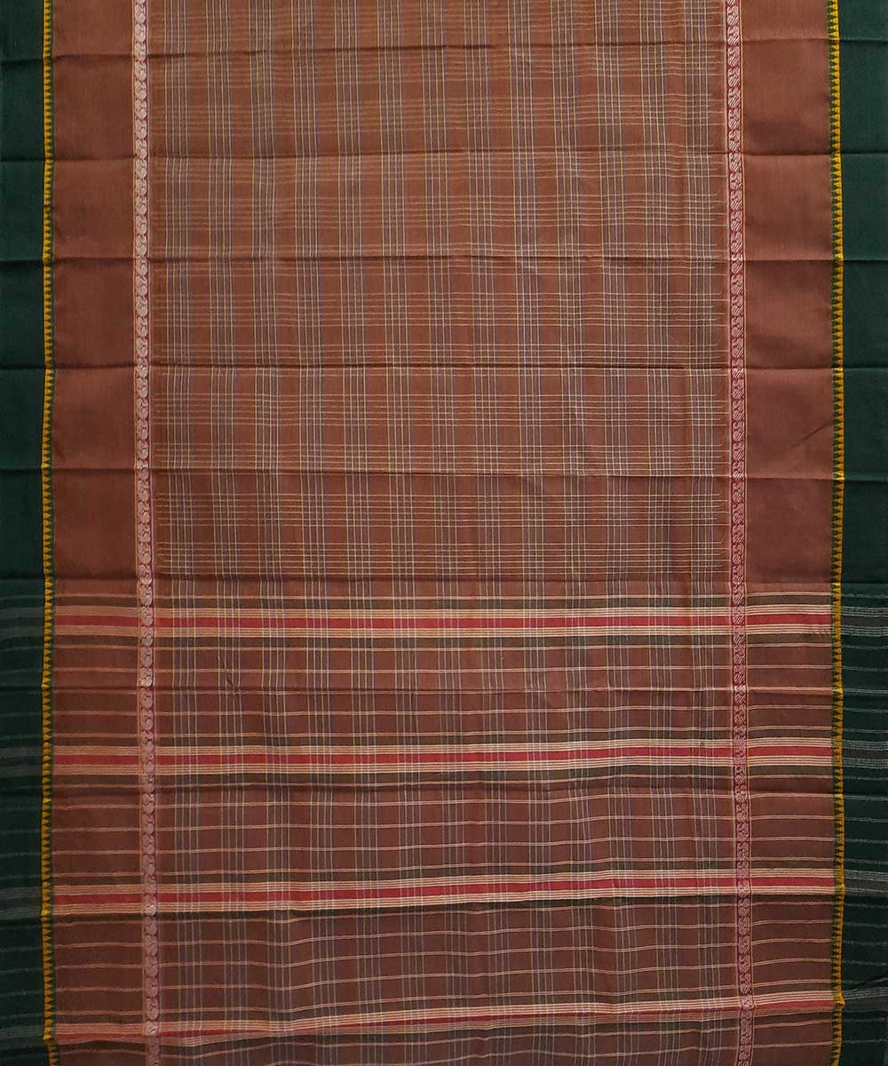 Brown handloom narayanpet cotton saree