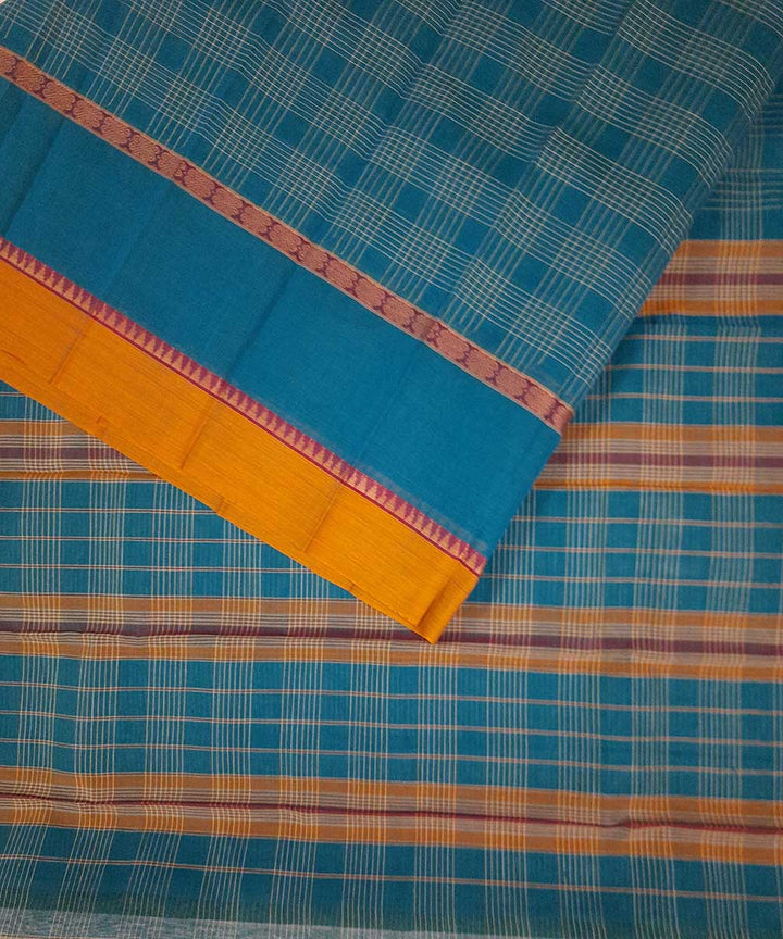 Sky blue handloom narayanpet cotton saree