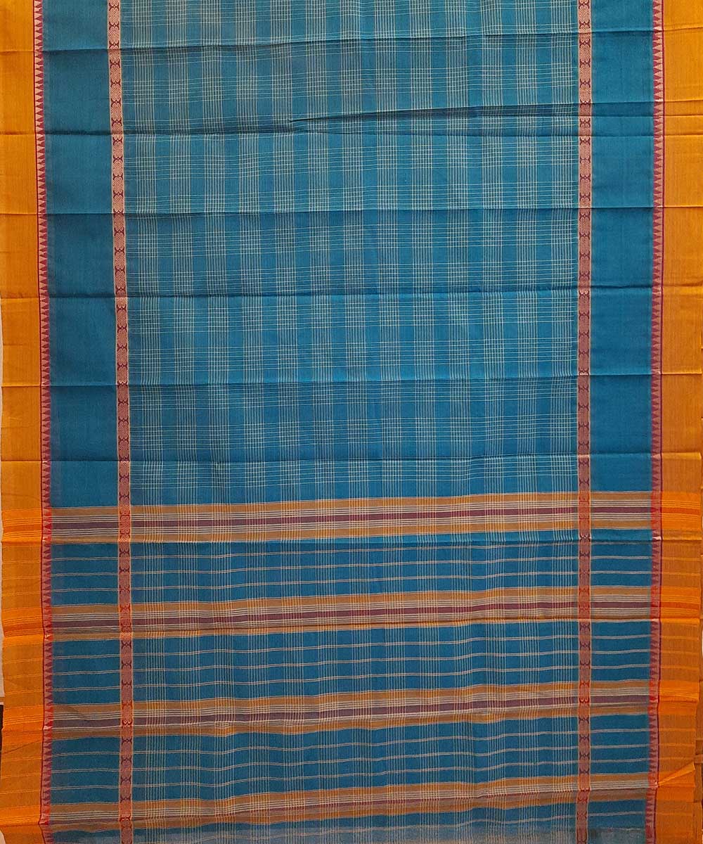 Sky blue handloom narayanpet cotton saree