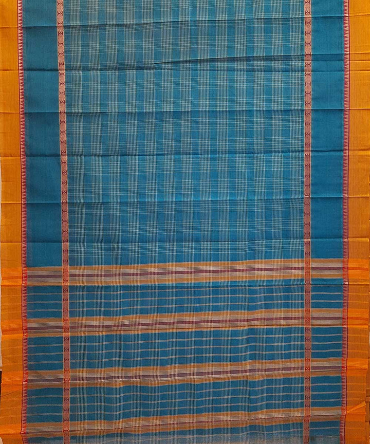 Sky blue handloom narayanpet cotton saree