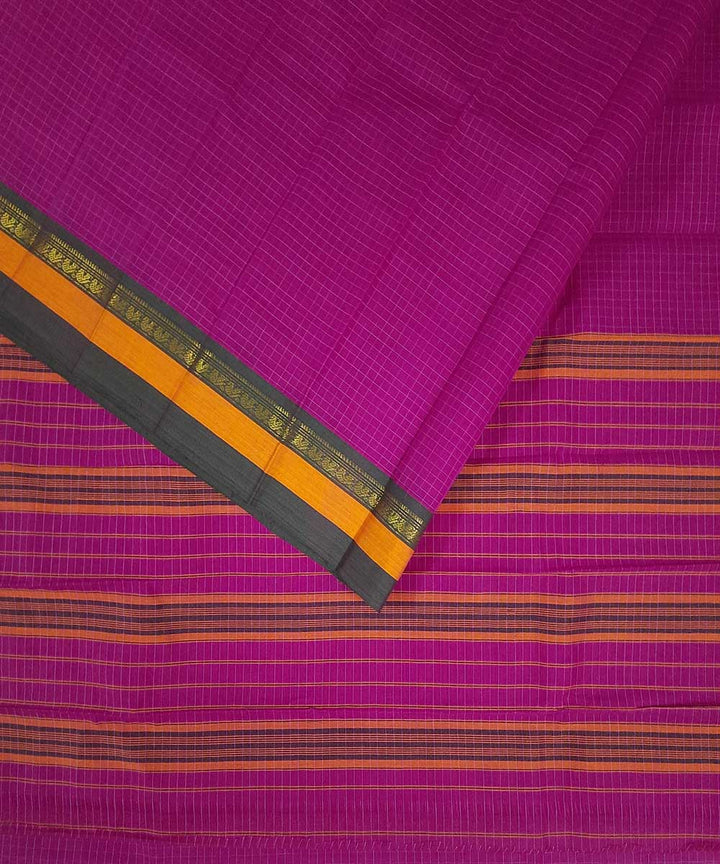 Pink handwoven narayanpet cotton saree