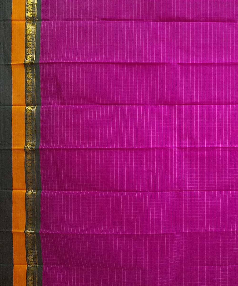 Pink handwoven narayanpet cotton saree