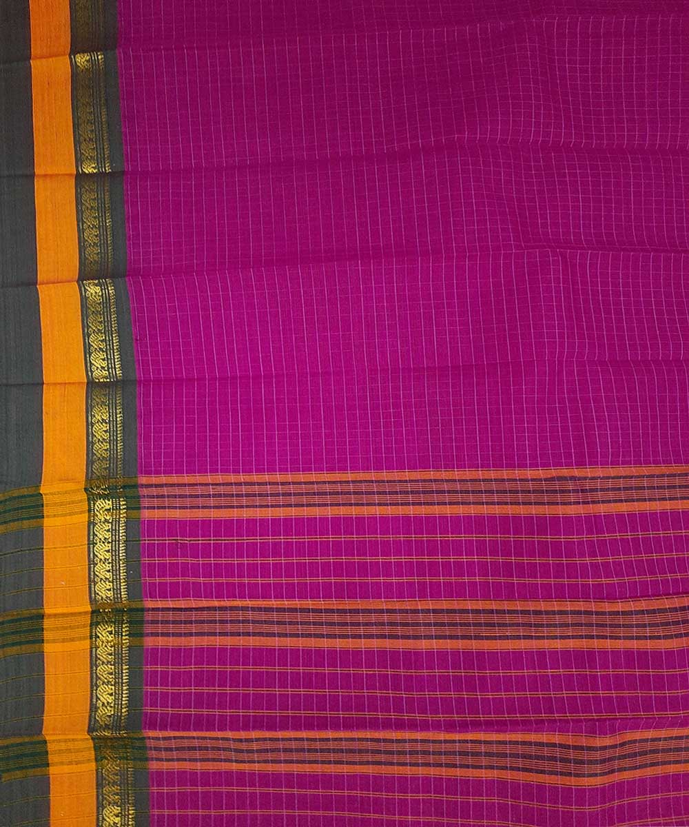 Pink handwoven narayanpet cotton saree