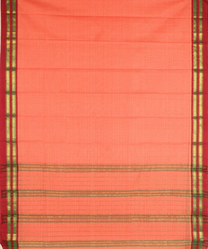 Pink maroon cotton handwoven narayanapet saree