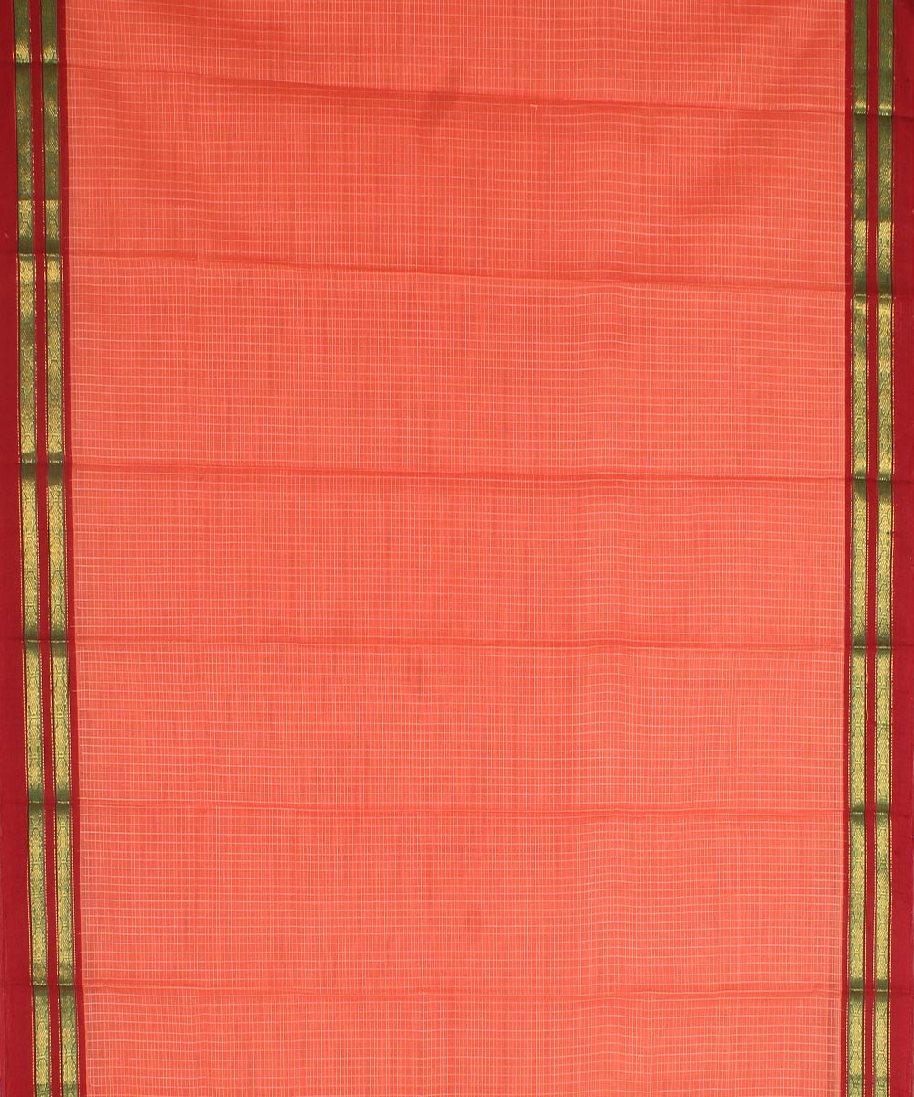 Pink maroon cotton handwoven narayanapet saree