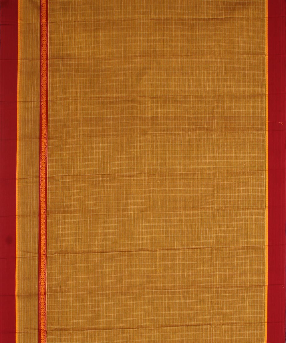 Moss green maroon cotton handwoven narayanapet saree