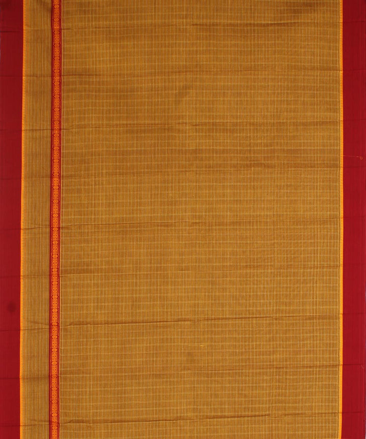 Moss green maroon cotton handwoven narayanapet saree