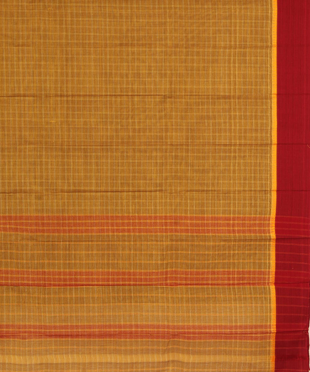 Moss green maroon cotton handwoven narayanapet saree