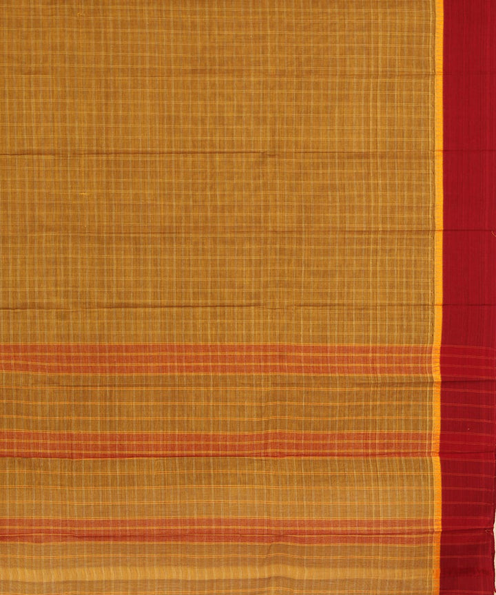 Moss green maroon cotton handwoven narayanapet saree