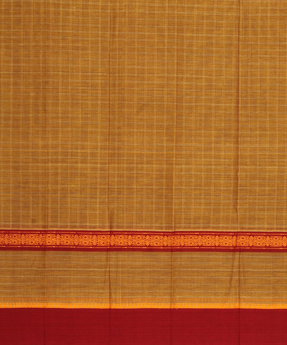 Moss green maroon cotton handwoven narayanapet saree