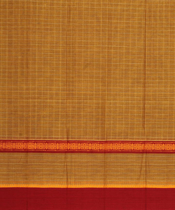 Moss green maroon cotton handwoven narayanapet saree