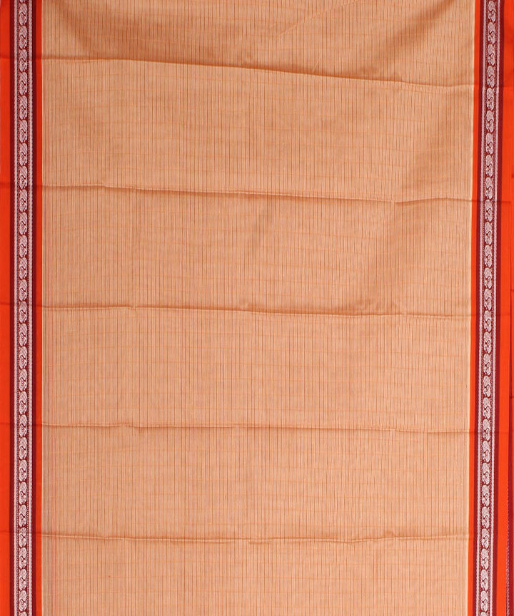 Pale orange cotton handwoven narayanapet saree