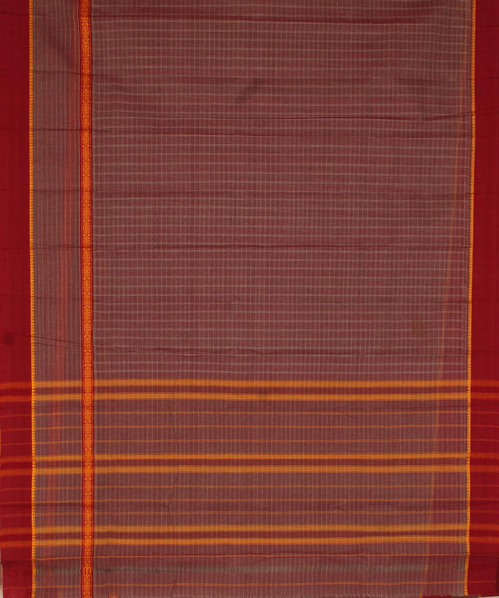 Pale purple maroon cotton handwoven narayanapet saree