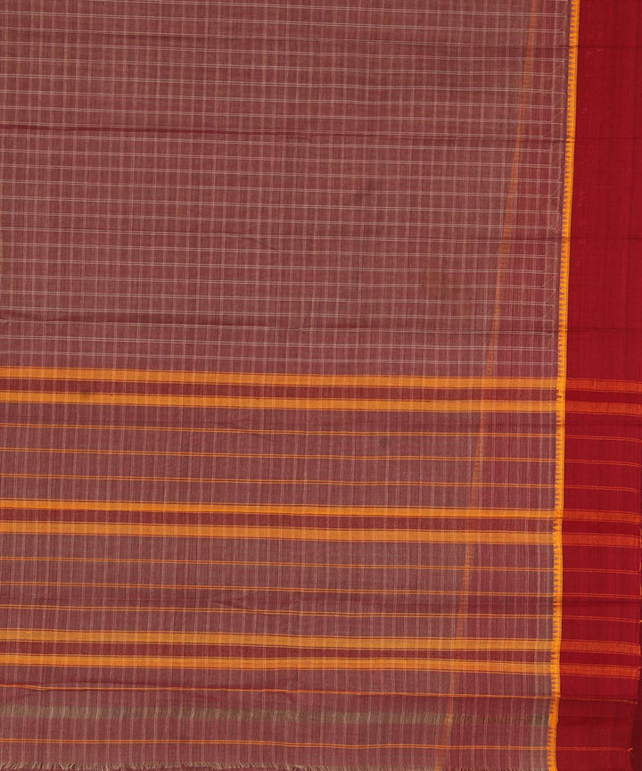 Pale purple maroon cotton handwoven narayanapet saree