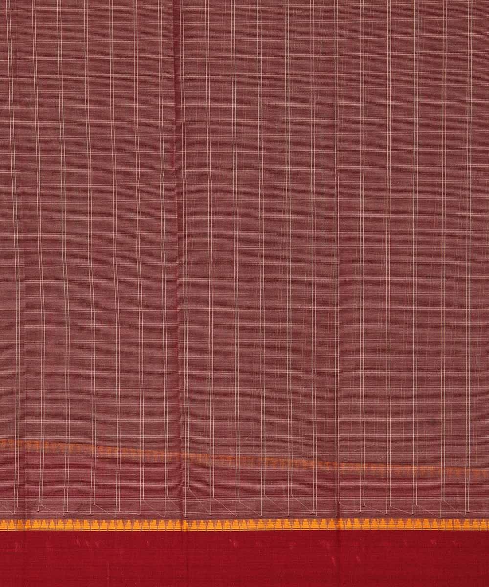 Pale purple maroon cotton handwoven narayanapet saree