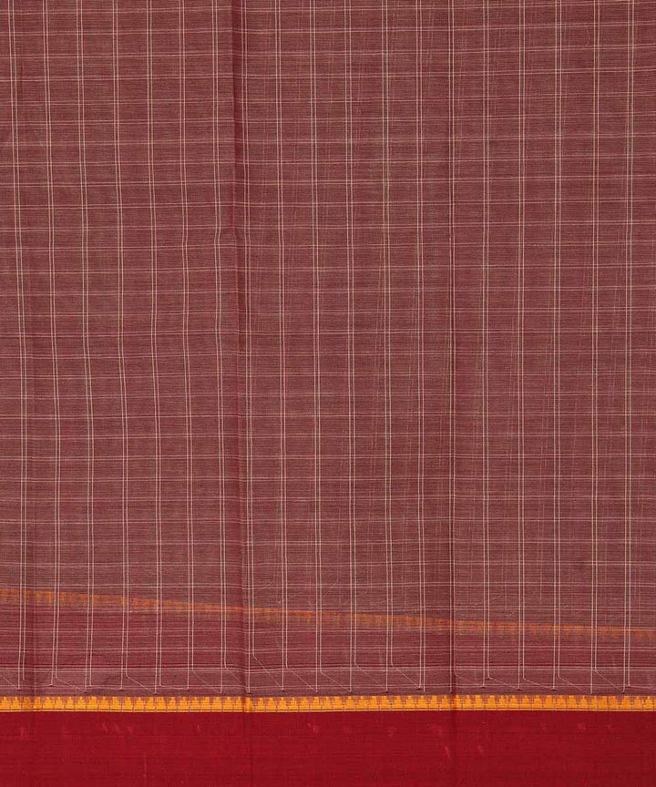 Pale purple maroon cotton handwoven narayanapet saree