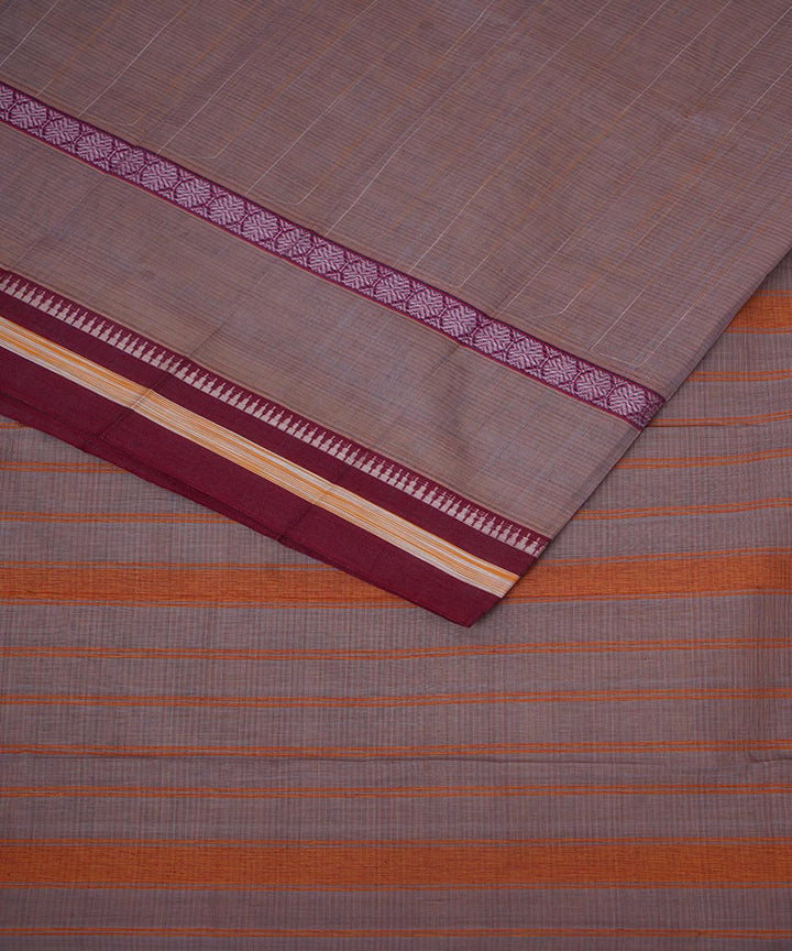 Light grey cotton handwoven narayanapet saree