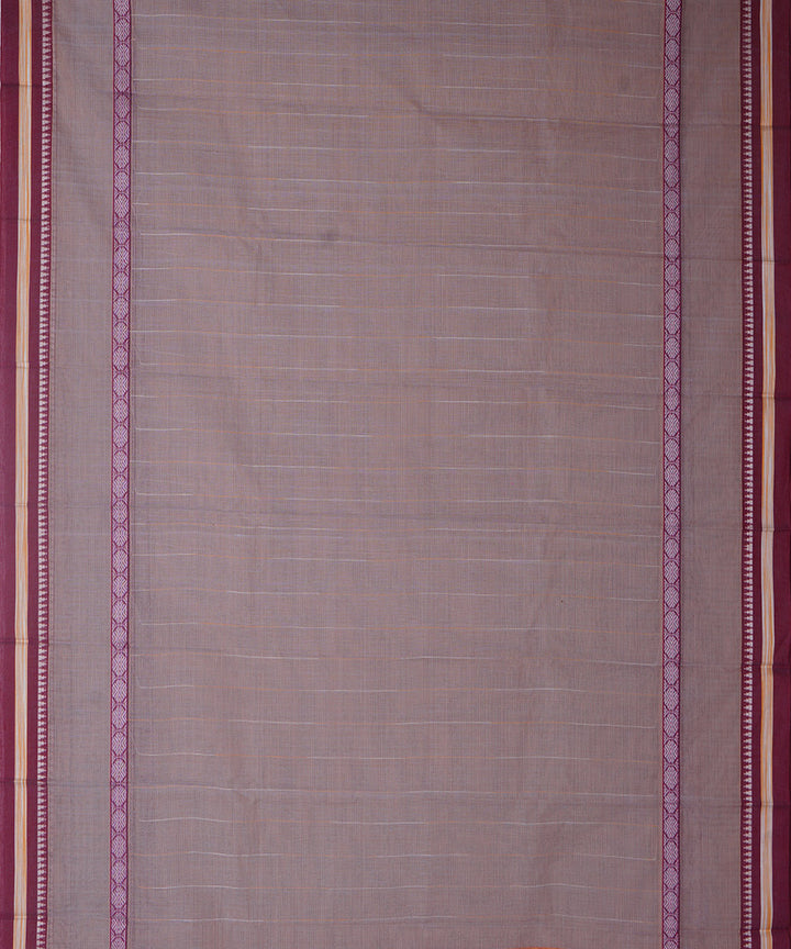 Light grey cotton handwoven narayanapet saree