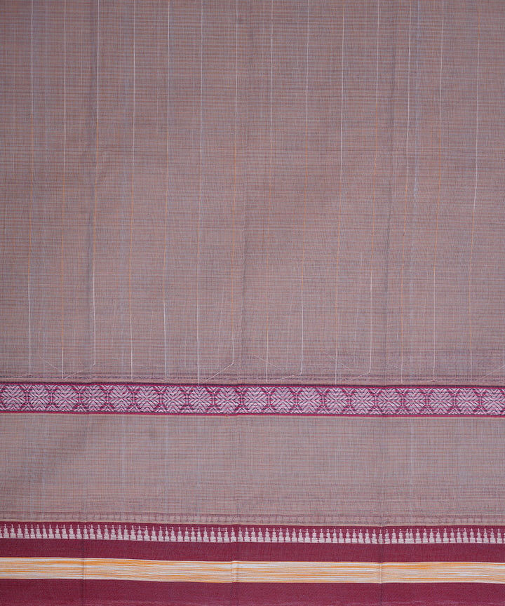 Light grey cotton handwoven narayanapet saree