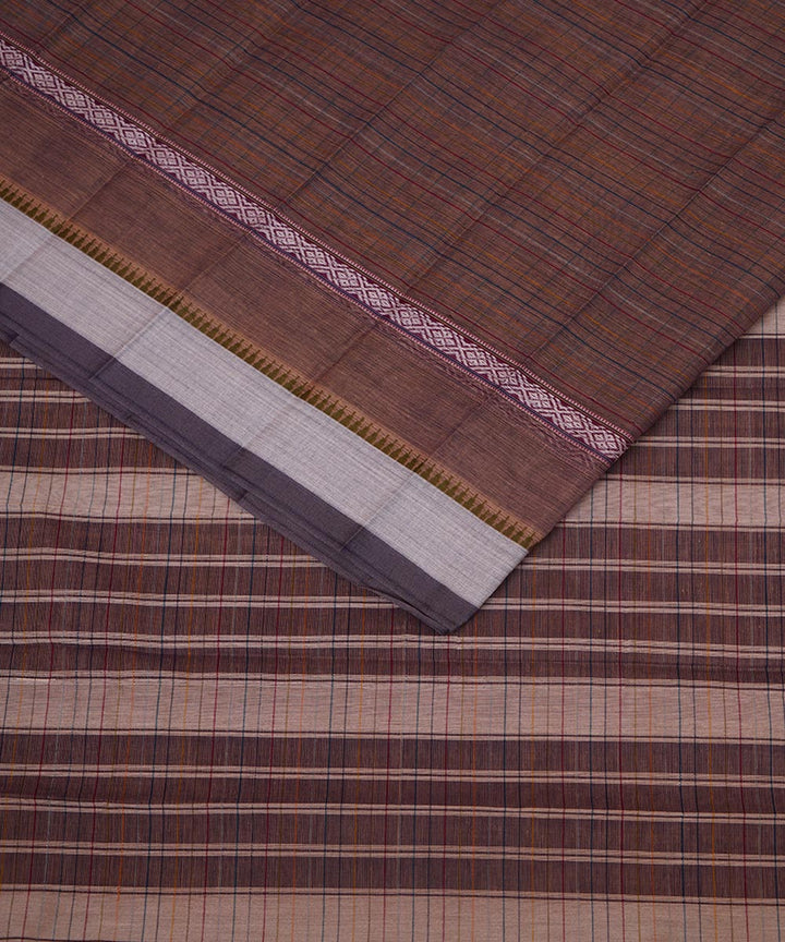 Brown cotton handwoven narayanapet saree