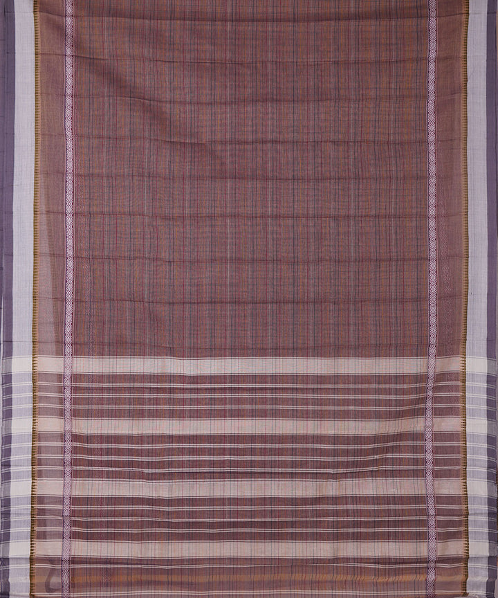 Brown cotton handwoven narayanapet saree