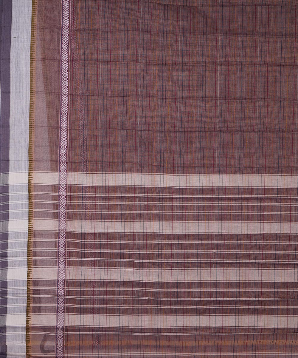 Brown cotton handwoven narayanapet saree