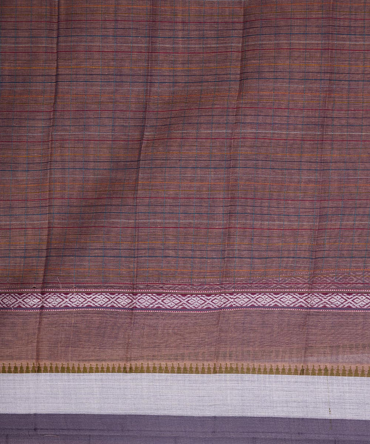 Brown cotton handwoven narayanapet saree