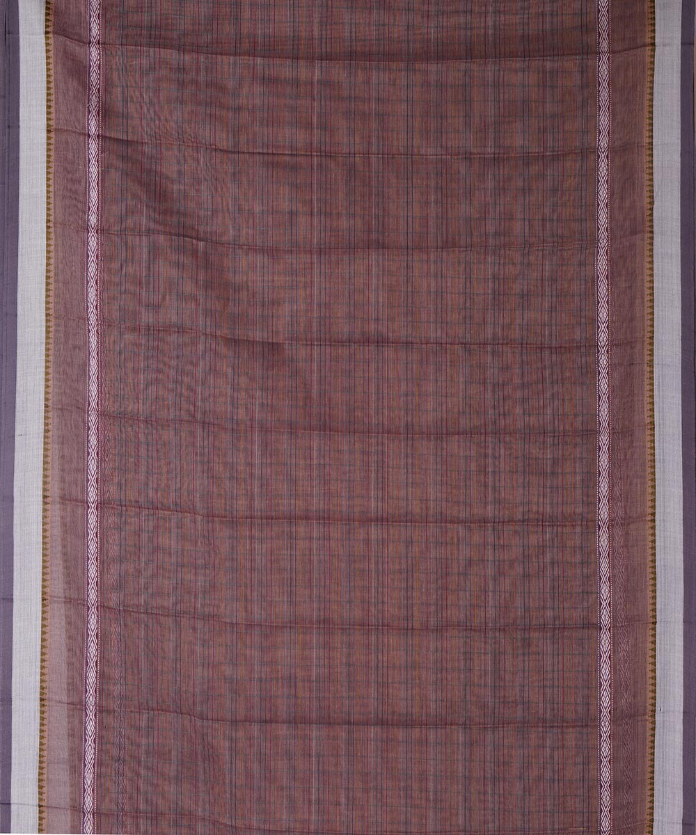 Brown cotton handwoven narayanapet saree