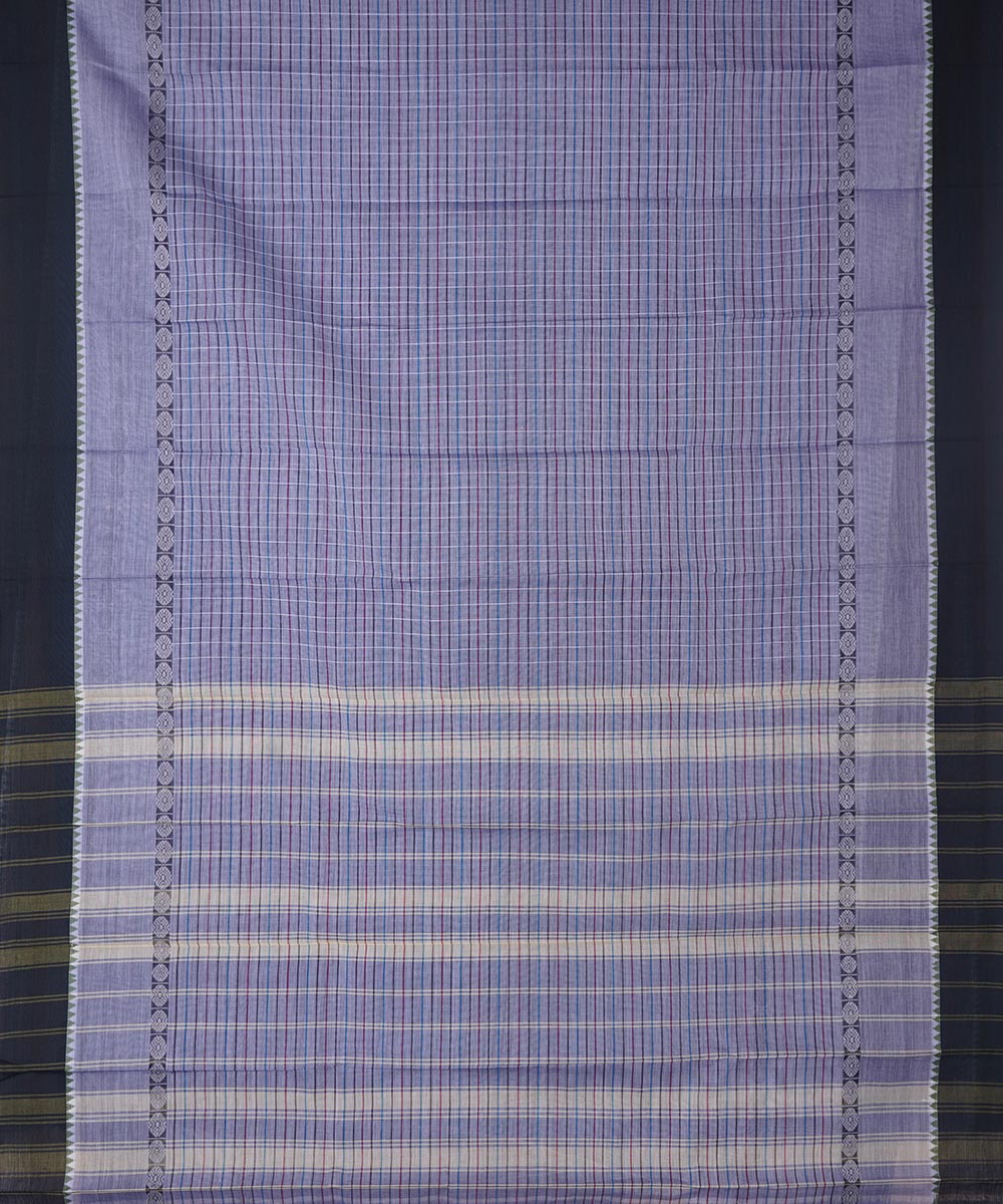 Blue lavender cotton handwoven narayanapet saree