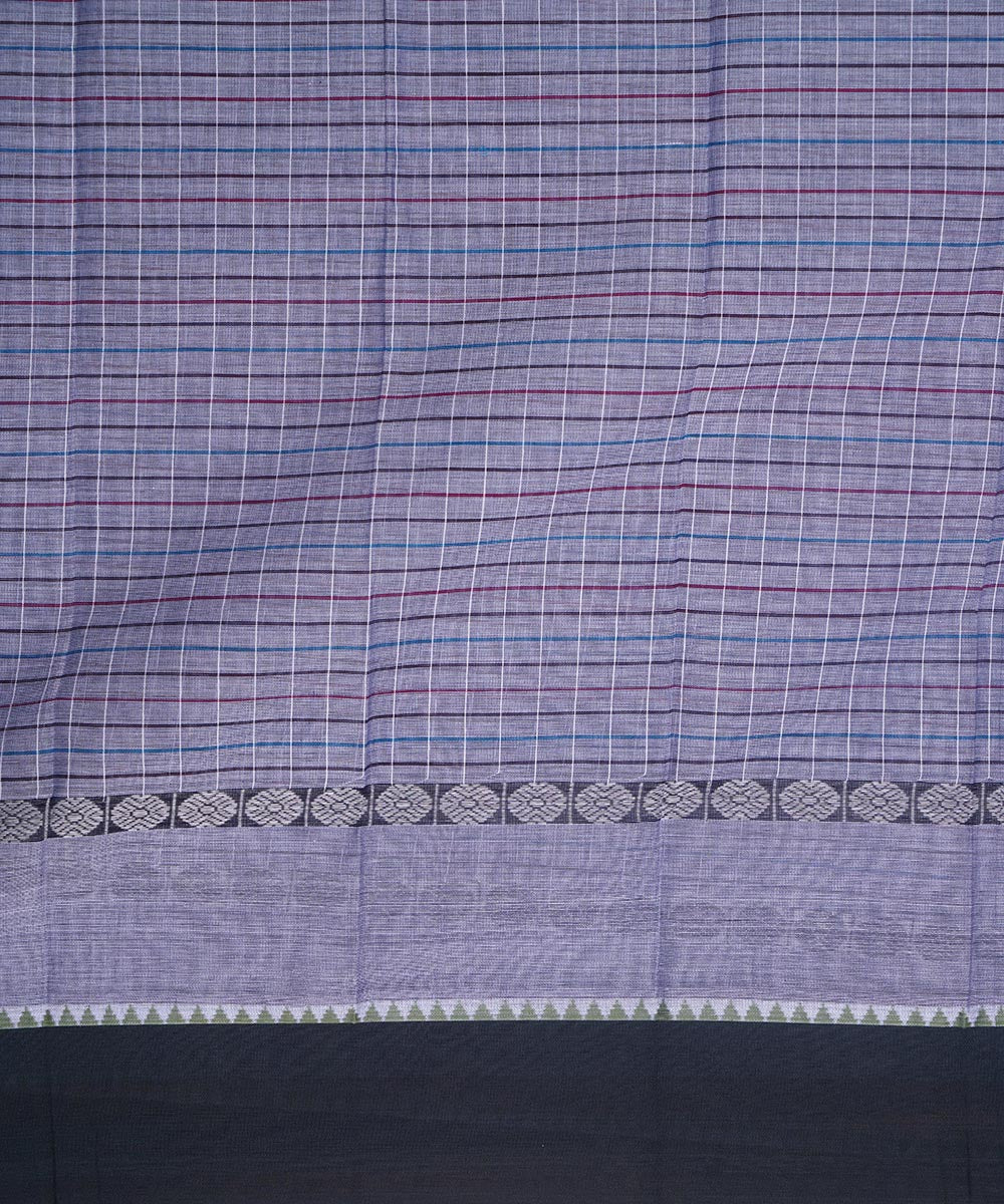 Blue lavender cotton handwoven narayanapet saree