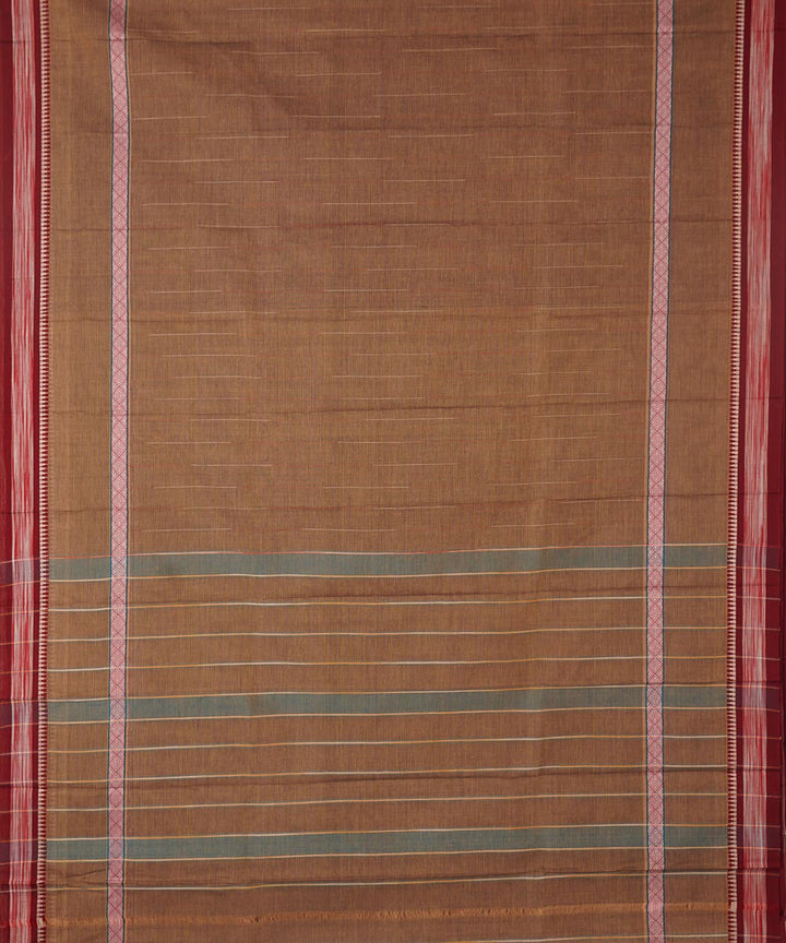 Brown cotton handloom narayanapet saree