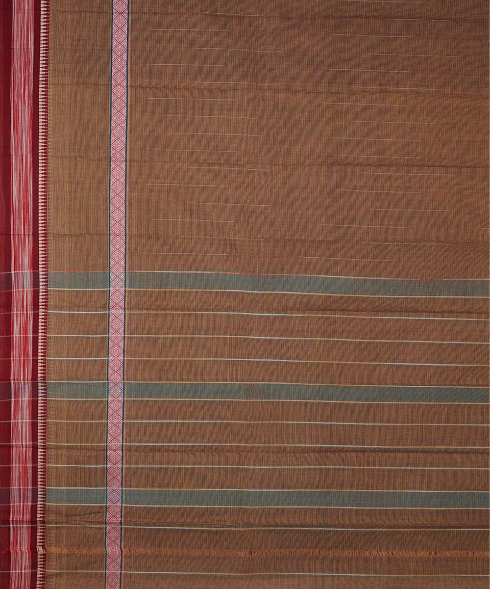 Brown cotton handloom narayanapet saree