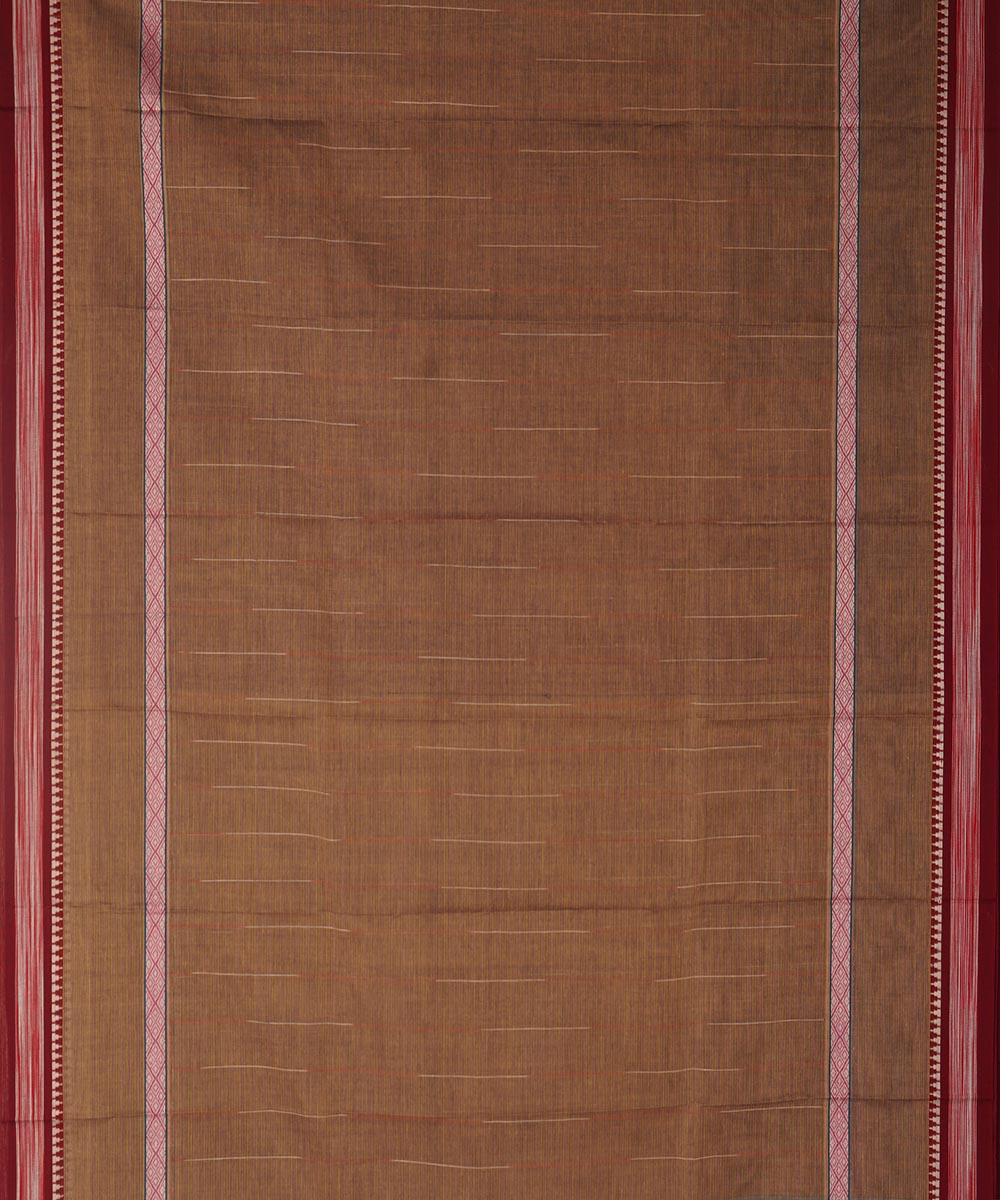 Brown cotton handloom narayanapet saree