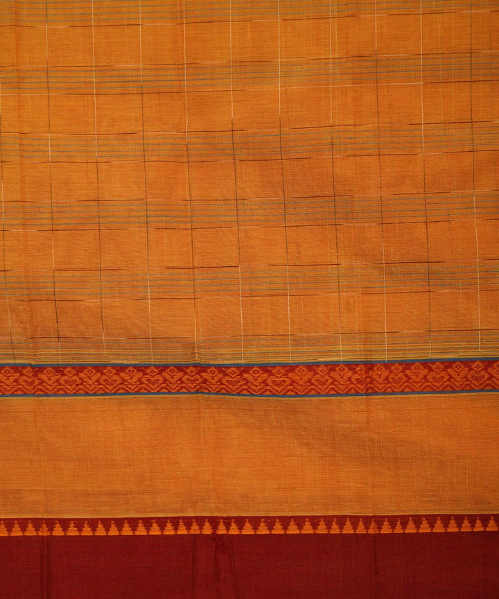 Yellow cotton handwoven narayanapet saree