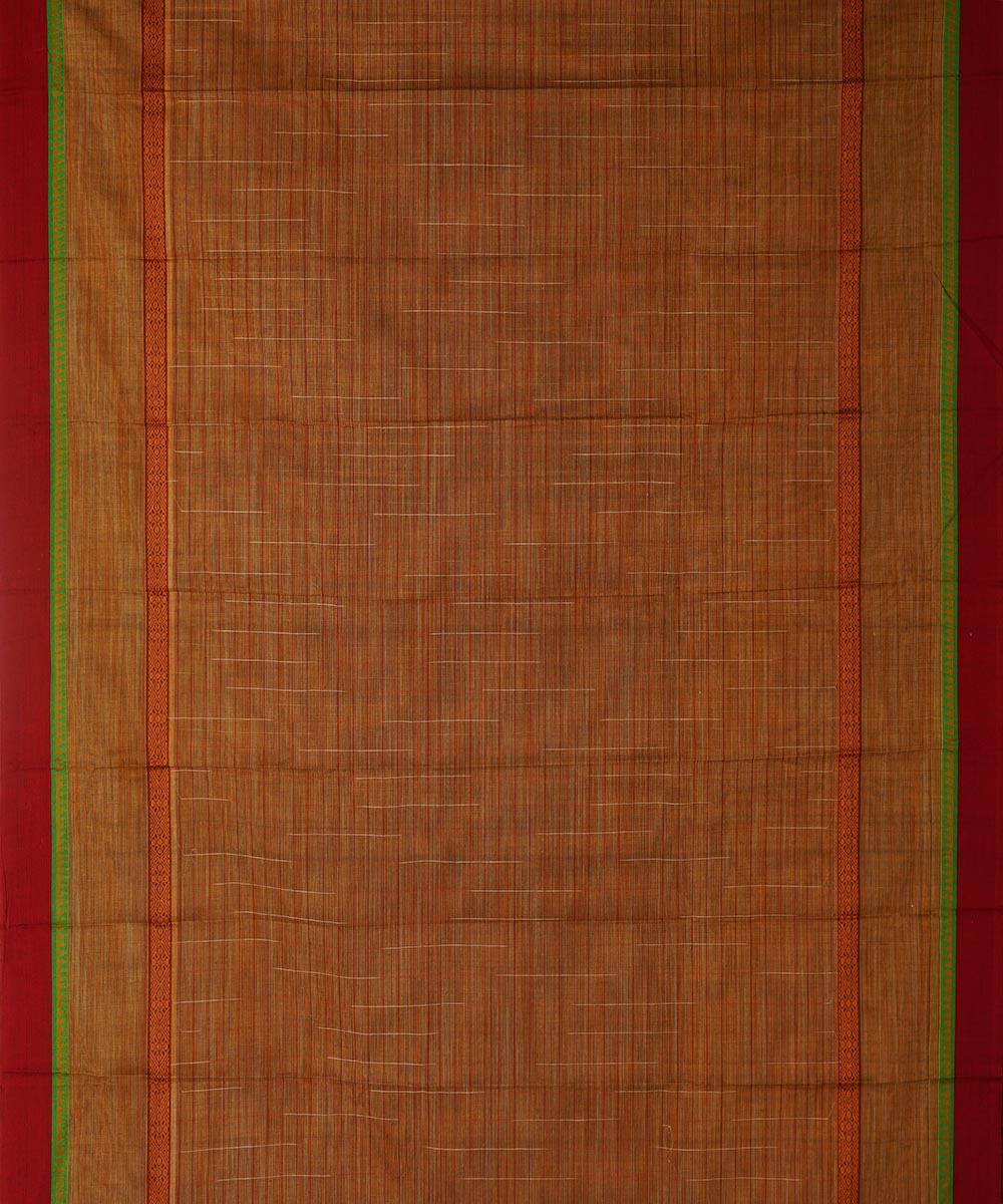 Moss green cotton handwoven narayanapet saree