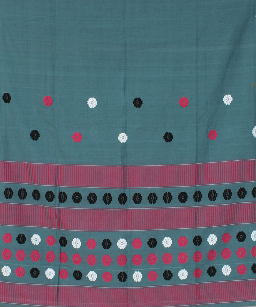 Grey pink cotton handwoven assam mekhela chador GoSwadeshi