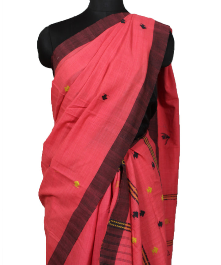 Peach cotton handwoven assam mekhela chador