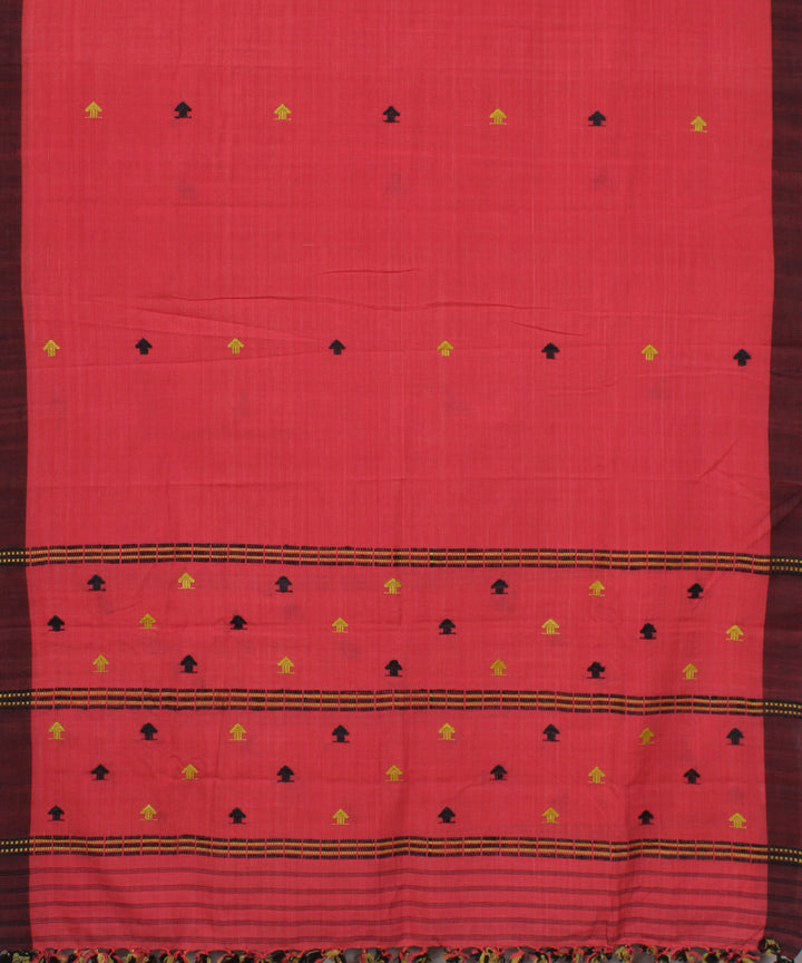 Peach cotton handwoven assam mekhela chador