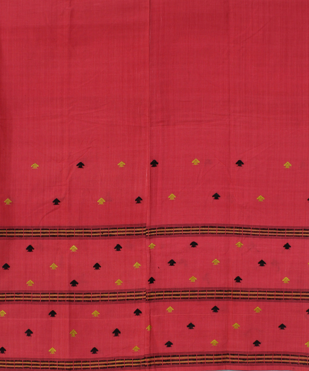 Peach cotton handwoven assam mekhela chador