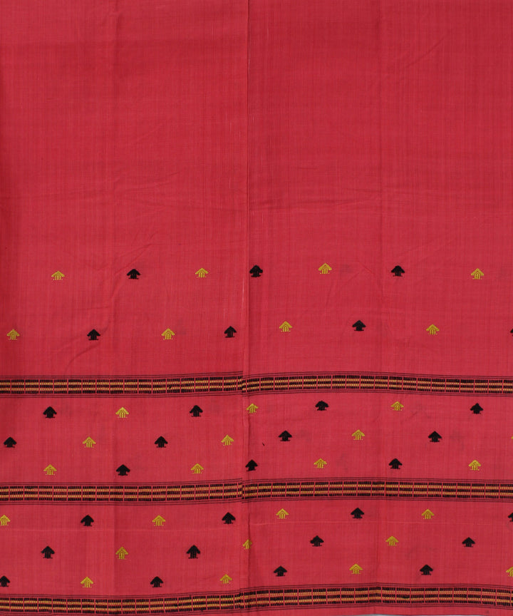 Peach cotton handwoven assam mekhela chador