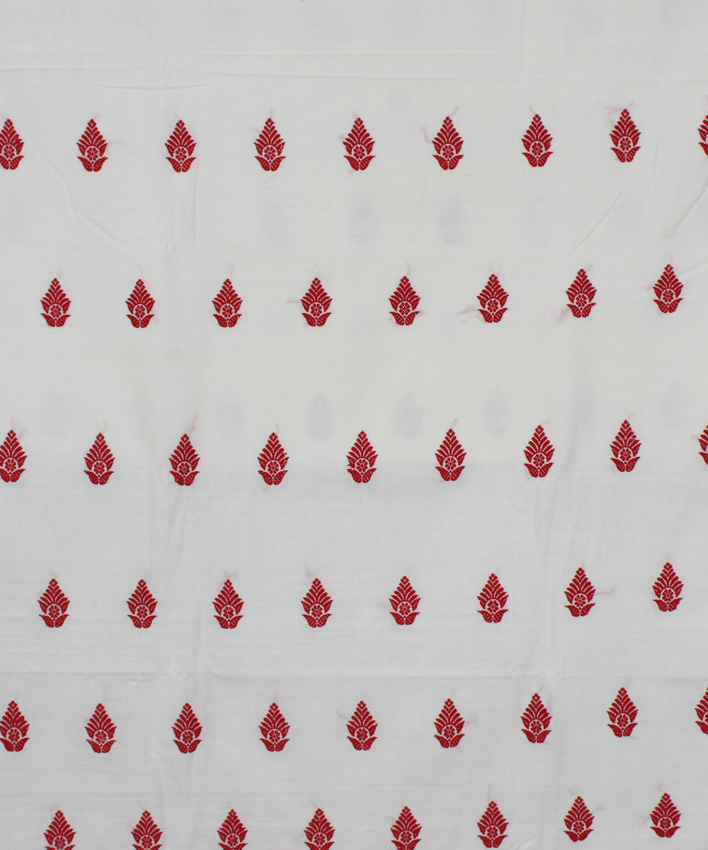 White red cotton handwoven kaziranga inspired motifs assam saree